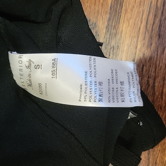 D. Exterior Black Straight Dress with Fringe Size S - Picture 5 of 5